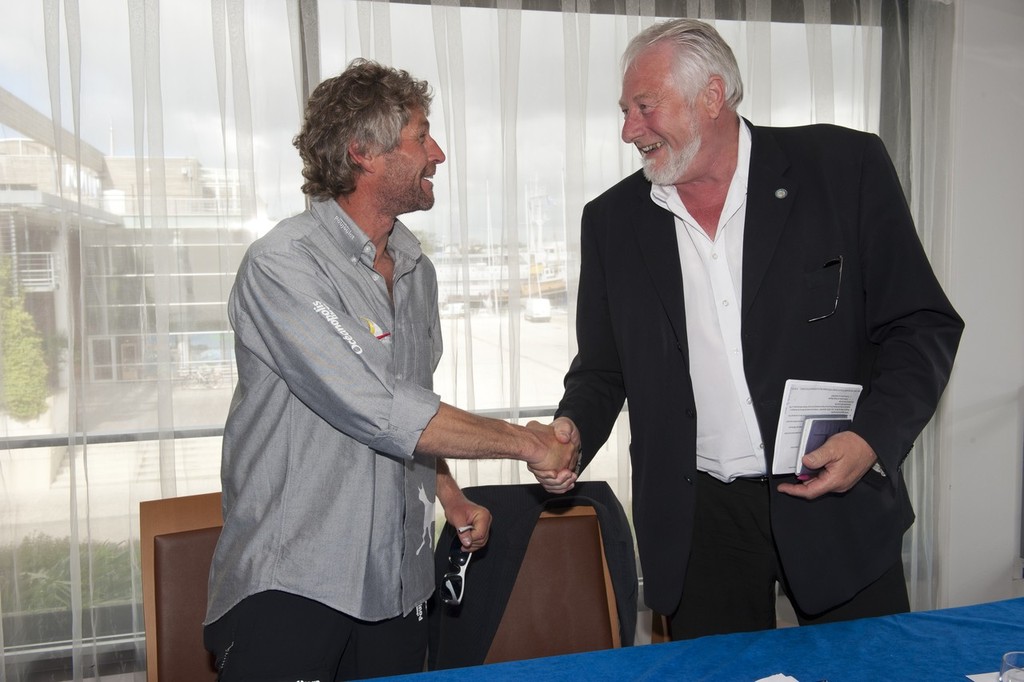 Bernard Stamm and Jack Dillenbourg - Europa Warm-Up 2012 © Olivier Blanchet www.oceanracing.org